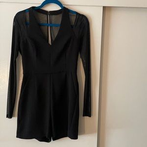 BCBGeneration Romper with Sheer Back and Sleeves Fire 🔥
